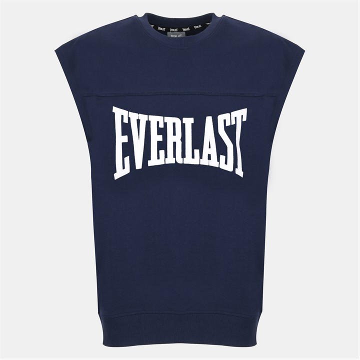 Everlast Men' Blue Cotton Sleeveless Oversized Fit Crew Sweatshirt in Size S, Sports Direct