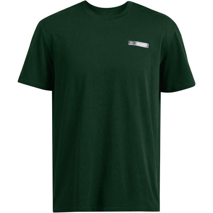 Under Armour Men's Green Heavyweight Short-Sleeve Performance Gym Top in Size L, Sports Direct