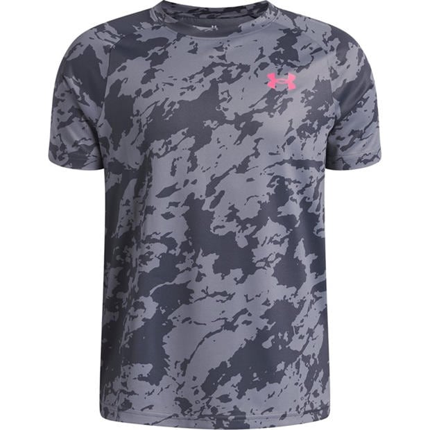 Grey Camo/Pink - Under Armour - Tech™ 2.0 Short Sleeve T-Shirt Juniors