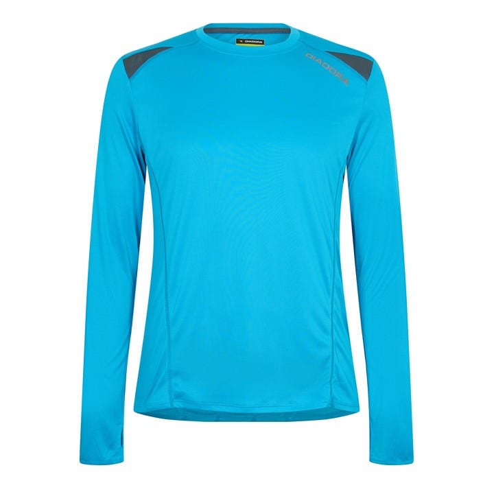 Diadora Men's Blue Ls T-Shirt Team Long Sleeve Performance Gym Top in Size XL, Sports Direct