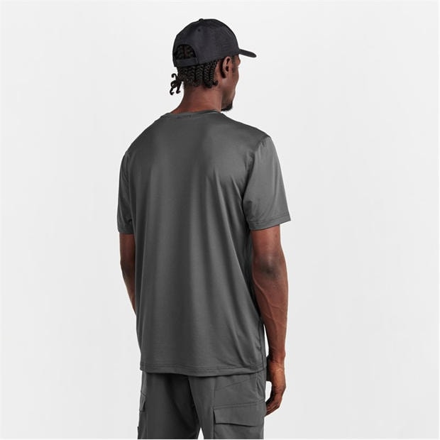 Grey - Boss - Mens BOSS GREEN Short Sleeve Performance Gym Top - Tech Cotton