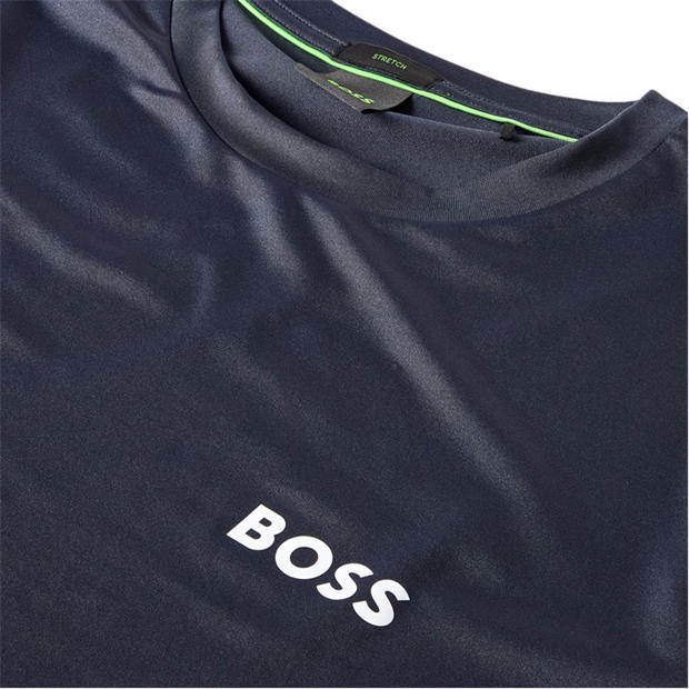Navy - Boss - Mens BOSS GREEN Short Sleeve Performance Gym Top - Tech Cotton
