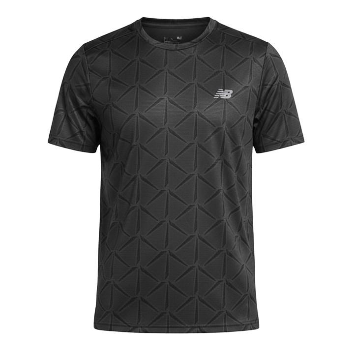 New Balance Men' Black Short Sleeve Performance Gym Top in Size S, Sports Direct
