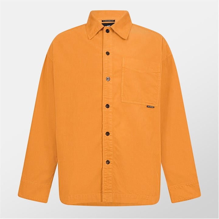 G Star Men's Yellow G-Star Cotton Long Sleeve Overshirt in Size XL, Sports Direct