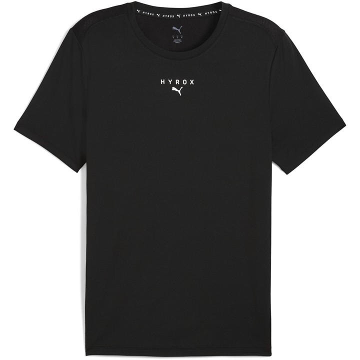 Puma Men's Black Hyrox Spun Short-Sleeve Performance Gym Top in Size XL, Sports Direct