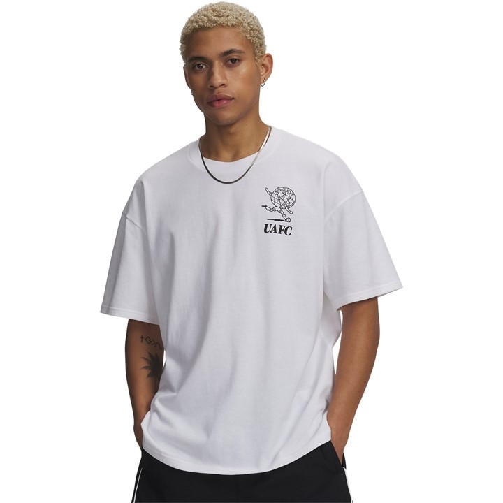 Under Armour Men's White Short Sleeve Performance Gym Top in Size L, Sports Direct