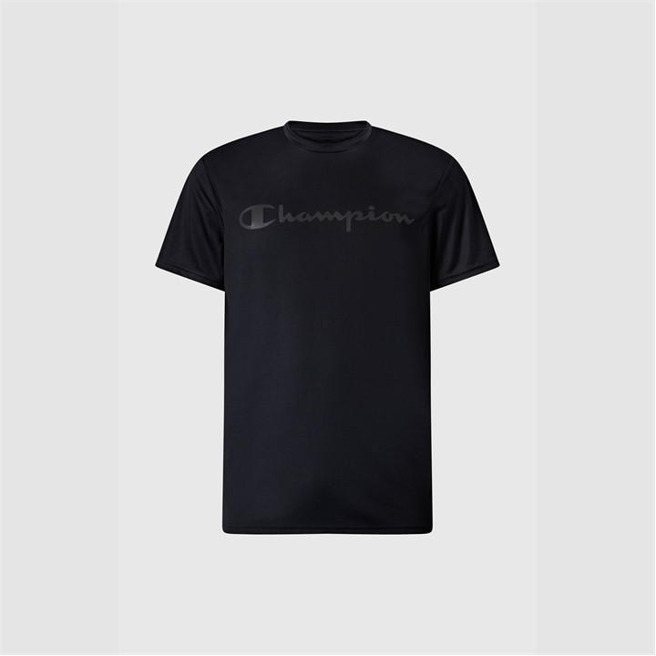 Champion Men's Black Short Sleeve Performance Gym Top in Size M, Sports Direct