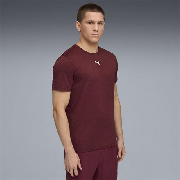 Burgundy - Puma - Men's TAD Short Sleeve Performance Gym Top
