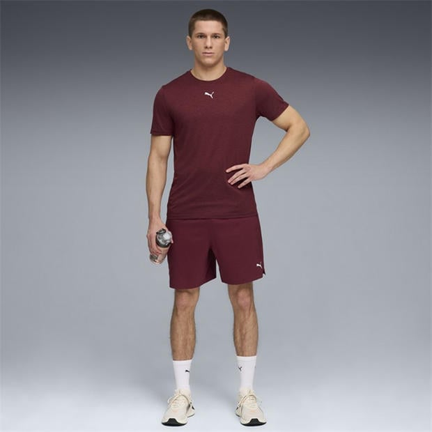Burgundy - Puma - Men's TAD Short Sleeve Performance Gym Top