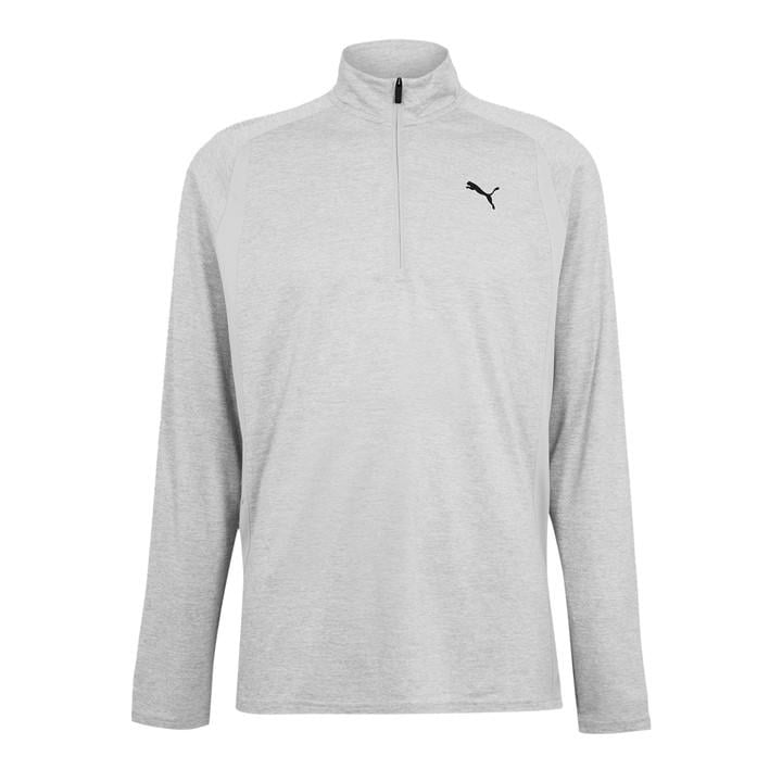 Puma Men's Grey Tad Qz Long Sleeve Performance Gym Top in Size XL, Sports Direct