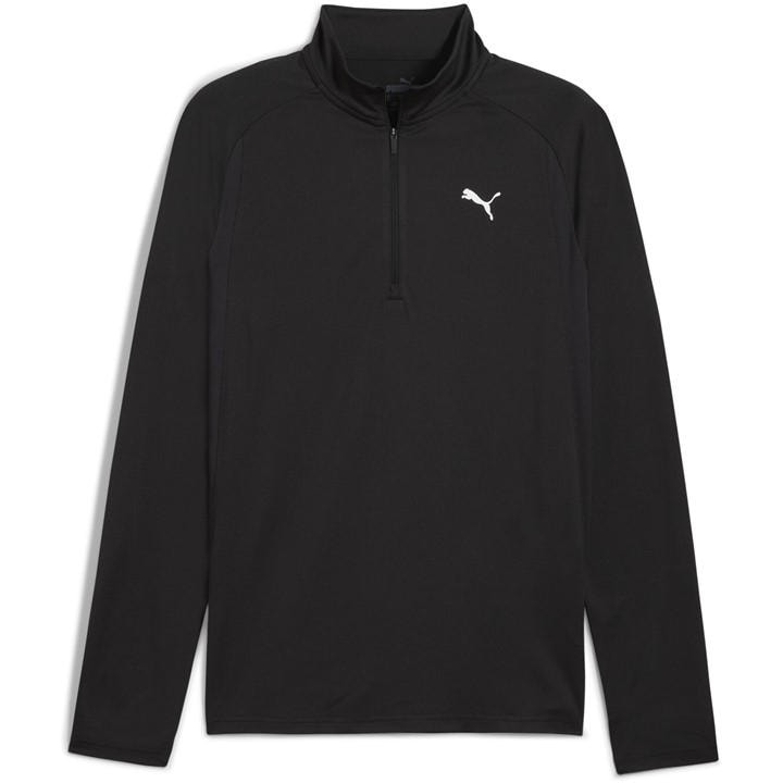 Puma Men's Black Tad Qz Long Sleeve Performance Gym Top in Size 2XL, Sports Direct