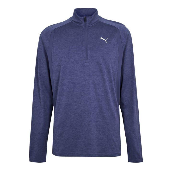 Puma Men' Blue Tad Qz Long Sleeve Performance Gym Top in Size S, Sports Direct