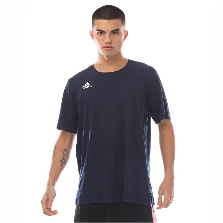 Adidas Men's Blue Cotton T-Shirt  in Size XS, Sports Direct