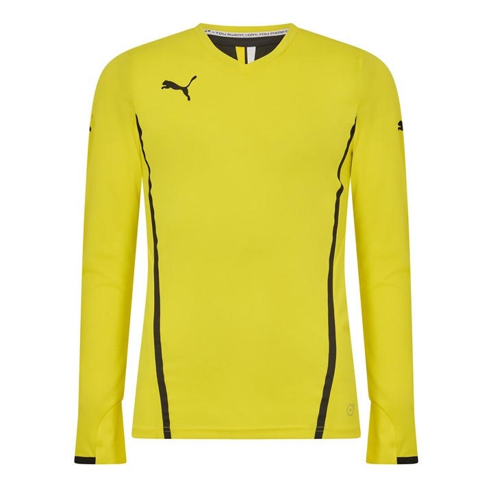 Puma Men' Yellow (13) King Ls Shirt in Size S, Sports Direct