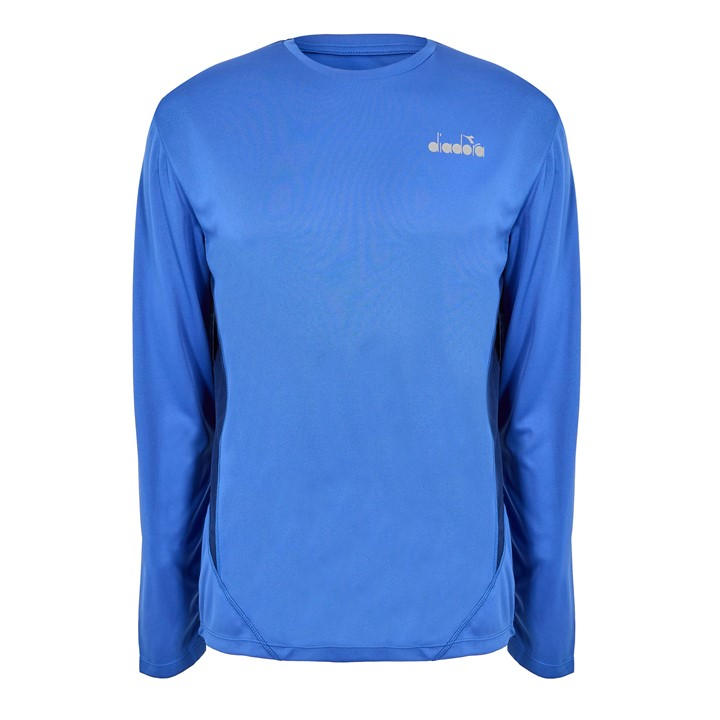 Diadora Men's Blue X-Run Ls Tee Long Sleeve Performance Gym Top in Size XL, Sports Direct