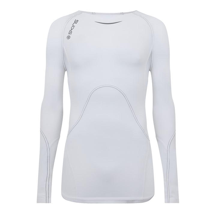 Skins Men's White A400 Top Long in Size XS, Sports Direct