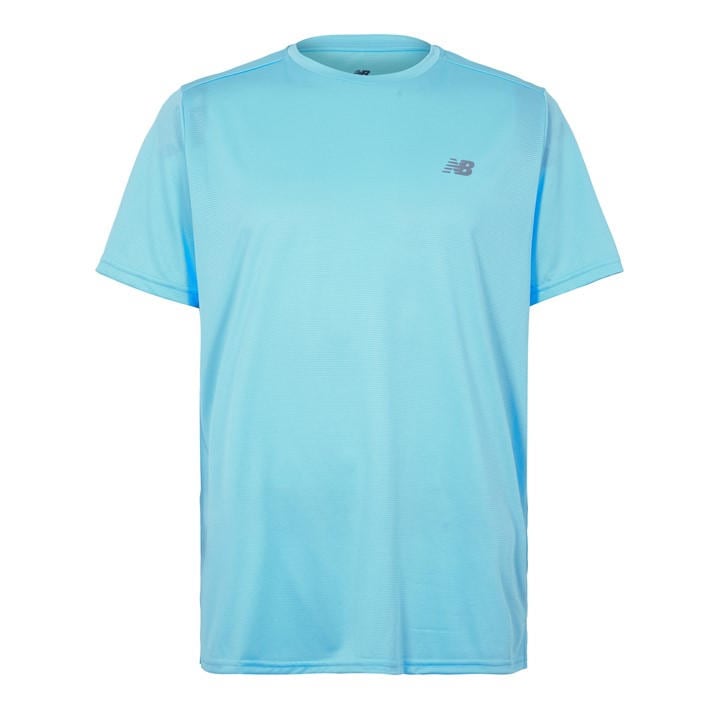 New Balance Men's Blue Short-Sleeve Performance Gym Top in Size L, Sports Direct