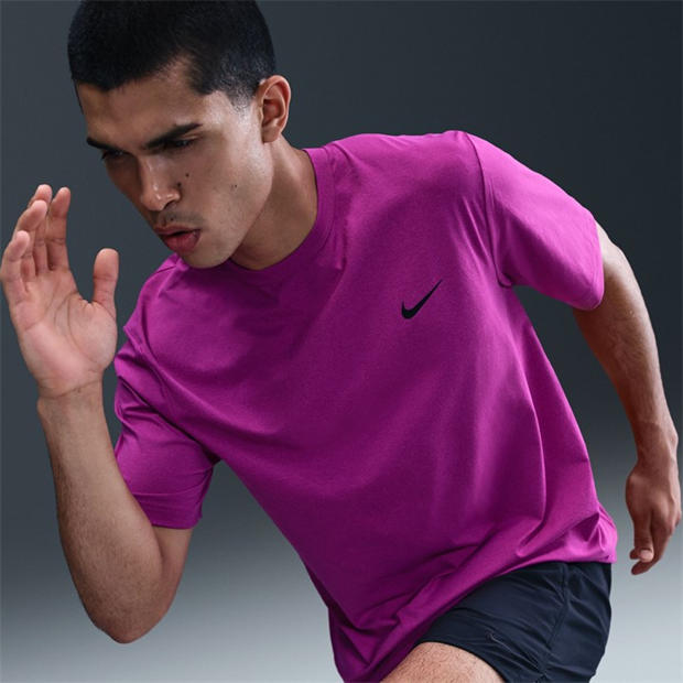 Vivid Purple - Nike - Dri-FIT UV Hyverse Men's Short-Sleeve Fitness Top