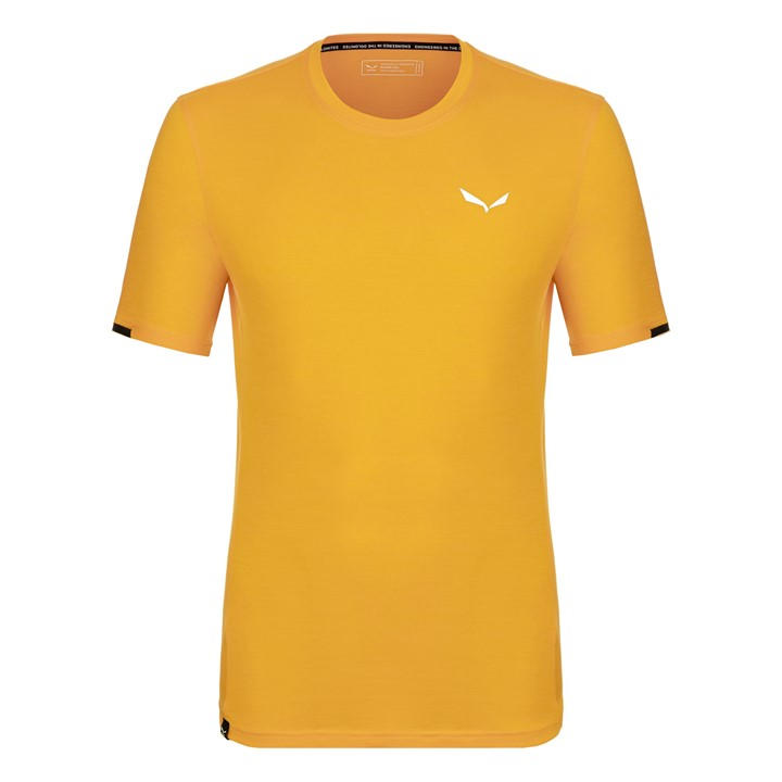 Salewa Men's Gold Pedroc Agner Merino Short-Sleeve Performance Gym Top in Size 2XL, Sports Direct