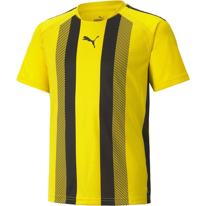 Puma  Kids Yellow Teamliga Striped Jersey Jr T-Shirt in Size 11 - 12 Years, Sports Direct