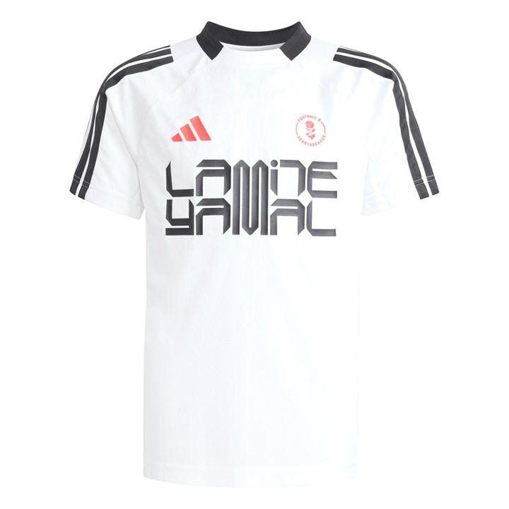 Adidas  Kids White ' Short Sleeve Performance T-Shirt in Size 13 - 14 Years, Sports Direct