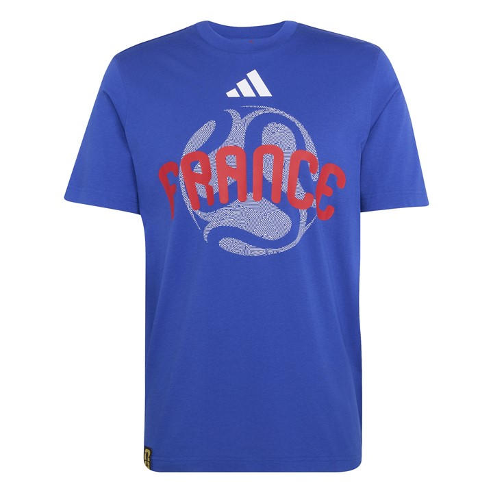 France  Men's   Short Sleeve Performance T-Shirt, Football by adidas in Size 2XL, Sports Direct