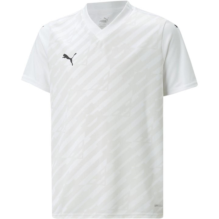 Puma Boys White Kids' Teamate Short-Sleeve Performance T-Shirt in Size 9 - 10 Years, Sports Direct