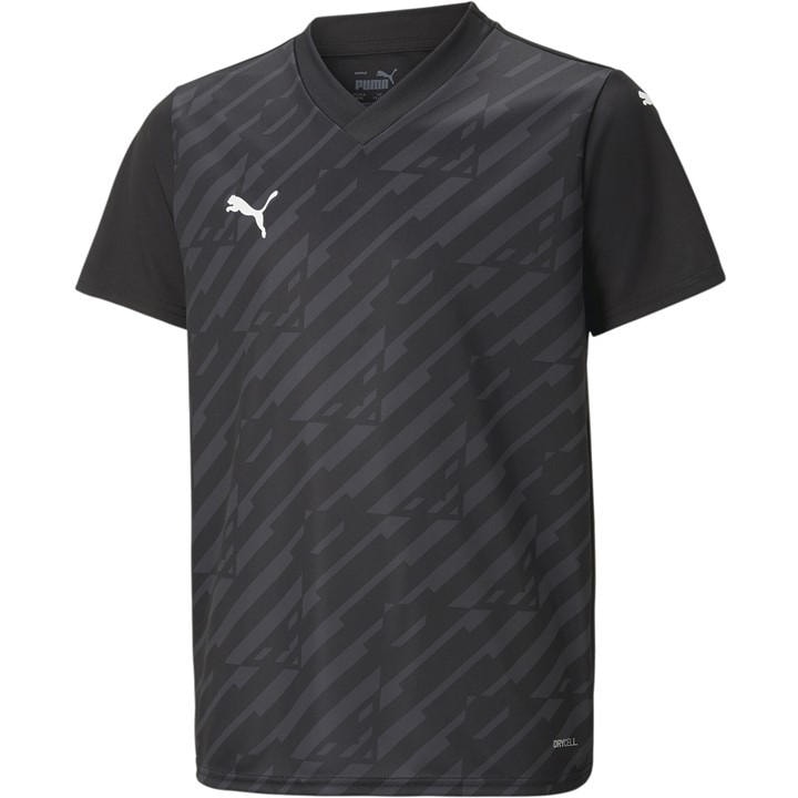 Puma Boys Black Kids' Teamate Short-Sleeve Performance T-Shirt in Size 7 - 8 Years, Sports Direct