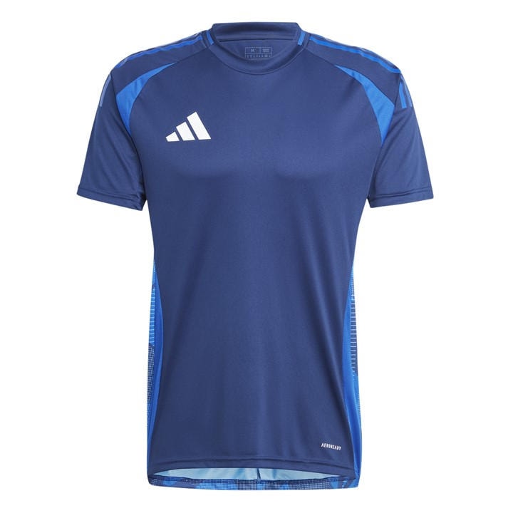 Adidas Men's Blue Tiro24 Short Sleeve Performance T-Shirt in Size M, Sports Direct
