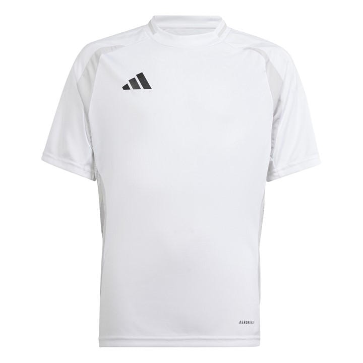 Adidas  Kids White ' Tiro24 Short Sleeve Performance T-Shirt in Size 5 - 6 Years, Sports Direct