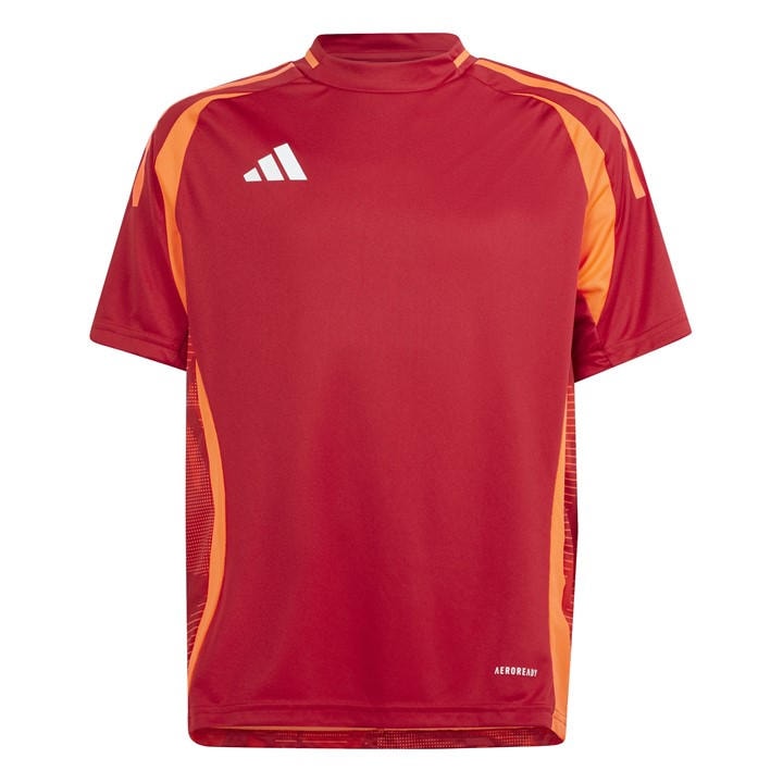 Adidas  Kids Red ' Tiro24 Short Sleeve Performance T-Shirt in Size 11 - 12 Years, Sports Direct