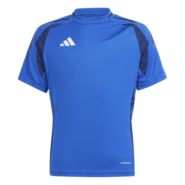 Adidas  Kids Blue ' Tiro24 Short Sleeve Performance T-Shirt in Size 9 - 10 Years, Sports Direct
