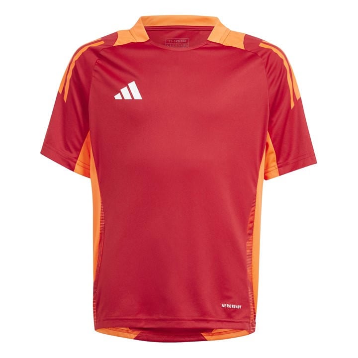 Adidas  Kids Red ' Tiro24 Short Sleeve Performance T-Shirt in Size 14 Years, Sports Direct
