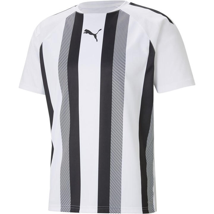 Puma Men's White Teamliga Striped Jersey T-Shirt in Size 2XL, Sports Direct