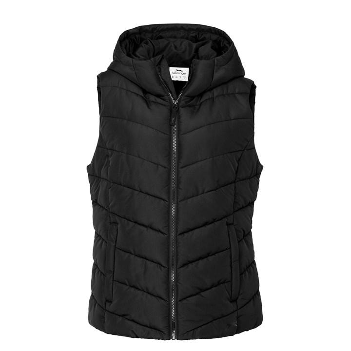 Slazenger Women's Black Padded Full Zip Gilet in Size 16, Sports Direct