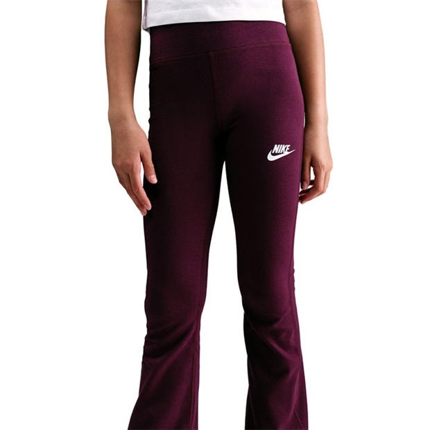 Bordeaux/White - Nike - Sportswear Favorites Big Kids' (Girls') Flared Leggings