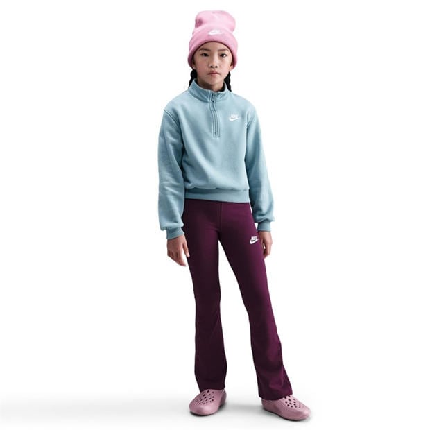 Bordeaux/White - Nike - Sportswear Favorites Big Kids' (Girls') Flared Leggings