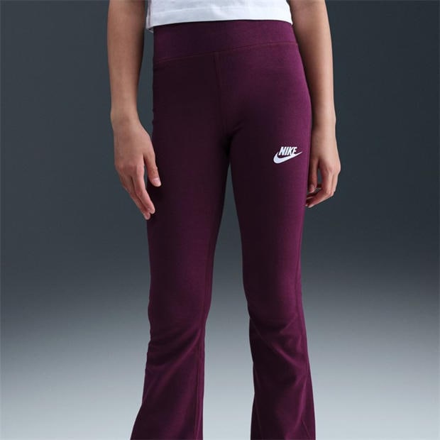 Bordeaux/White - Nike - Sportswear Favorites Big Kids' (Girls') Flared Leggings