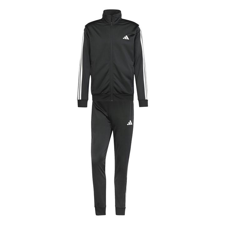 Adidas Men's Black Basic 3 - Stripes Tricot Tracksuit in Size XL, Sports Direct