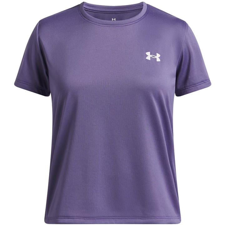 Under Armour Girls Purple Kids' Tech Short-Sleeve Performance Gym Top in Size 13 - 14 Years, Sports Direct
