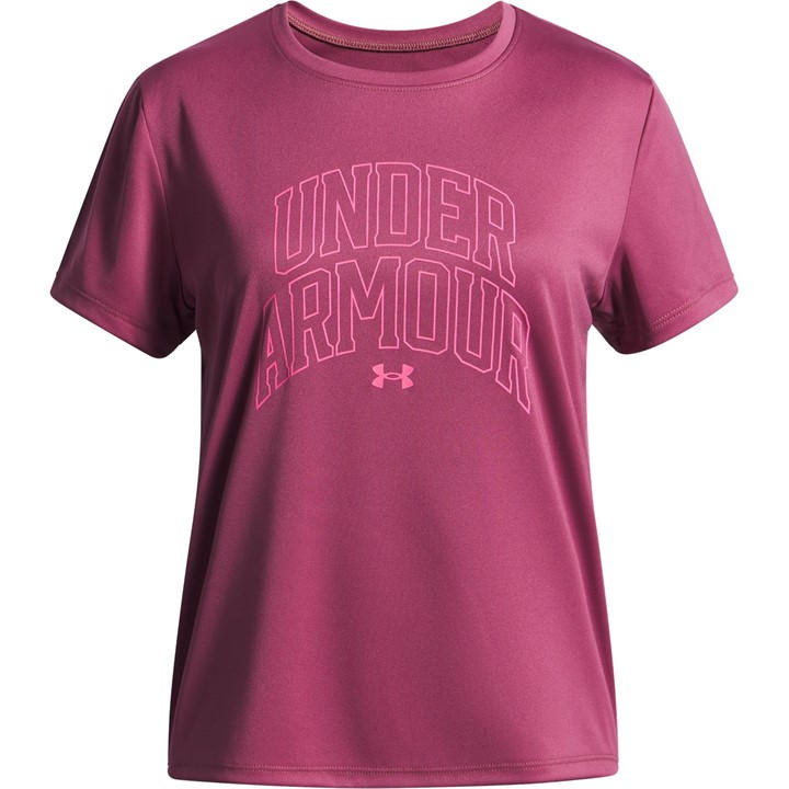 Under Armour Girls Purple Kids' Tech Varsity Short-Sleeve Performance Gym Top in Size L, Sports Direct