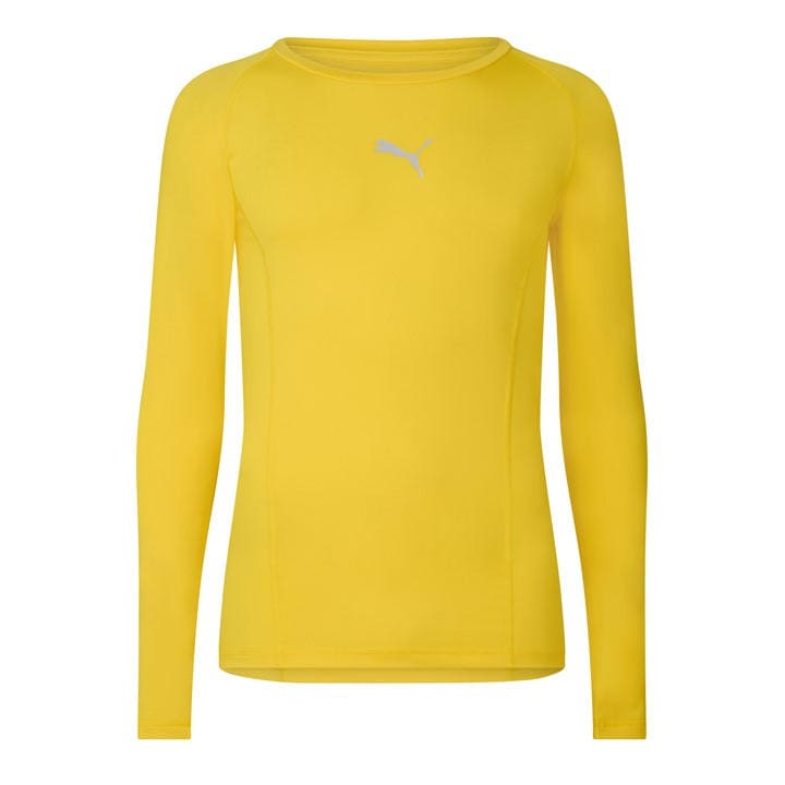 Puma Men's Yellow Liga Baselayer Tee Ls T-Shirt in Size 2XL, Sports Direct