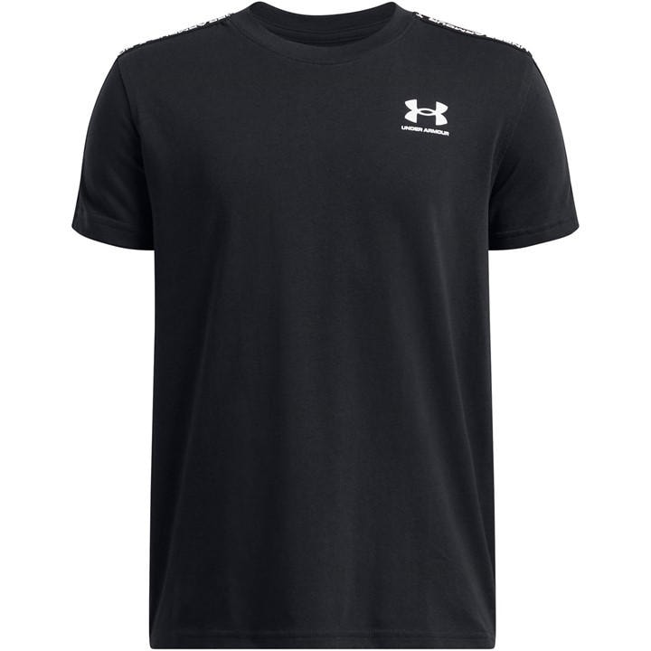 Under Armour Boys Black Ua Sportstyle Taped Short Sleeve in Size 7 - 8 Years, Sports Direct