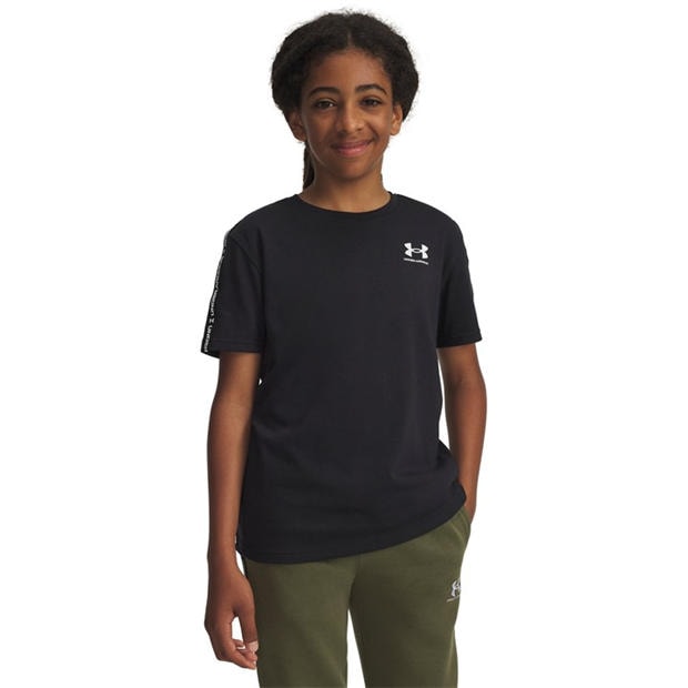 Black - Under Armour - UA Sportstyle Taped Boys Short Sleeve