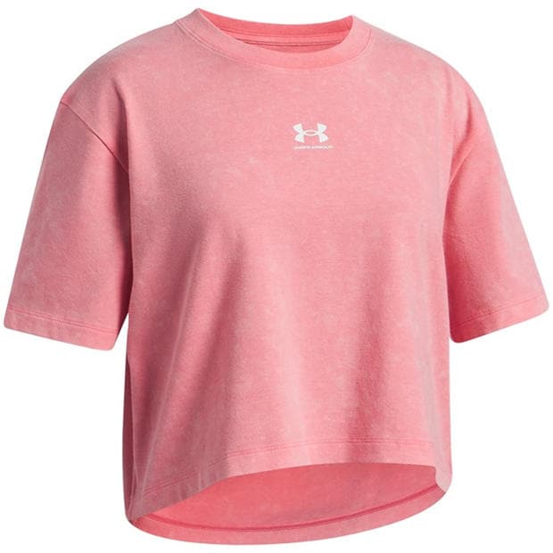 Pink/White - Under Armour - Kids Rival Short Sleeve Top