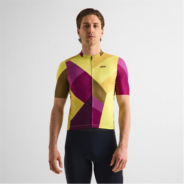 Yellow/Purple - Dhb - Dhb Blok Short Sleeve Jersey 3.0 Unisex