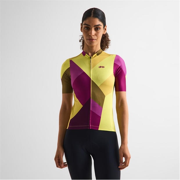 Yellow/Purple - Dhb - Dhb Blok Short Sleeve Jersey 3.0 Unisex