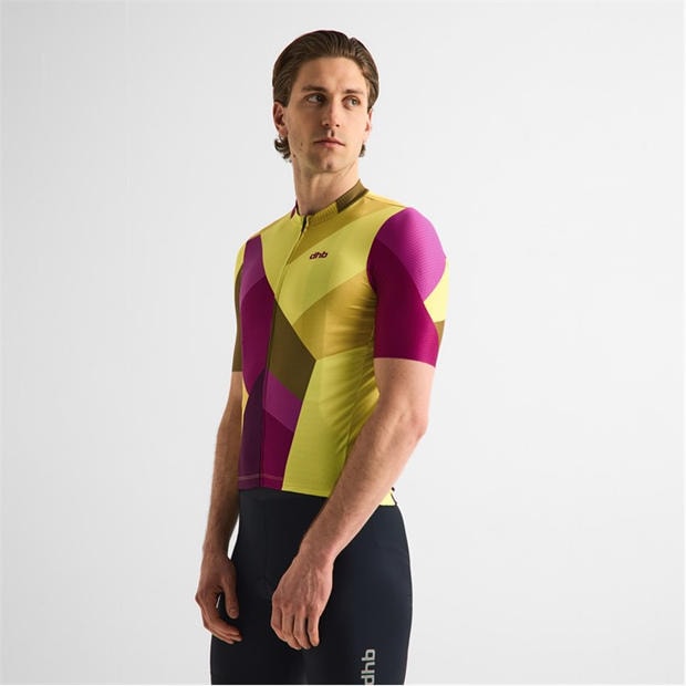 Yellow/Purple - Dhb - Dhb Blok Short Sleeve Jersey 3.0 Unisex
