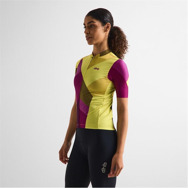 Yellow/Purple - Dhb - Dhb Blok Short Sleeve Jersey 3.0 Unisex
