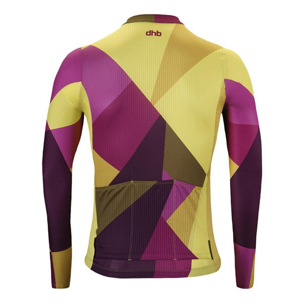 Yellow/Purple - Dhb - Dhb Blok Long Sleeve Jersey 3.0 Unisex
